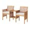 Alaterre Furniture Bristol Acacia Wood Outdoor Double Seat Bench with Attached Table ANBR01ANO - alternate 6